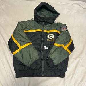 90’s Green Bay Packers NFL Experience Pro Player Reversible Puffer Jacket Medium